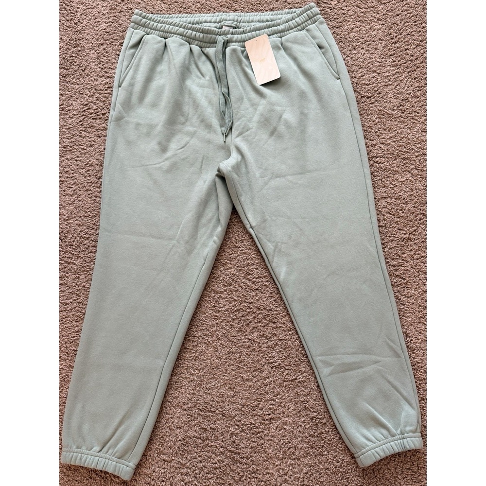 Fabletics Womens 1X The-Go-To Sweatpants Jogger Pants Pockets Cactus Fleece New